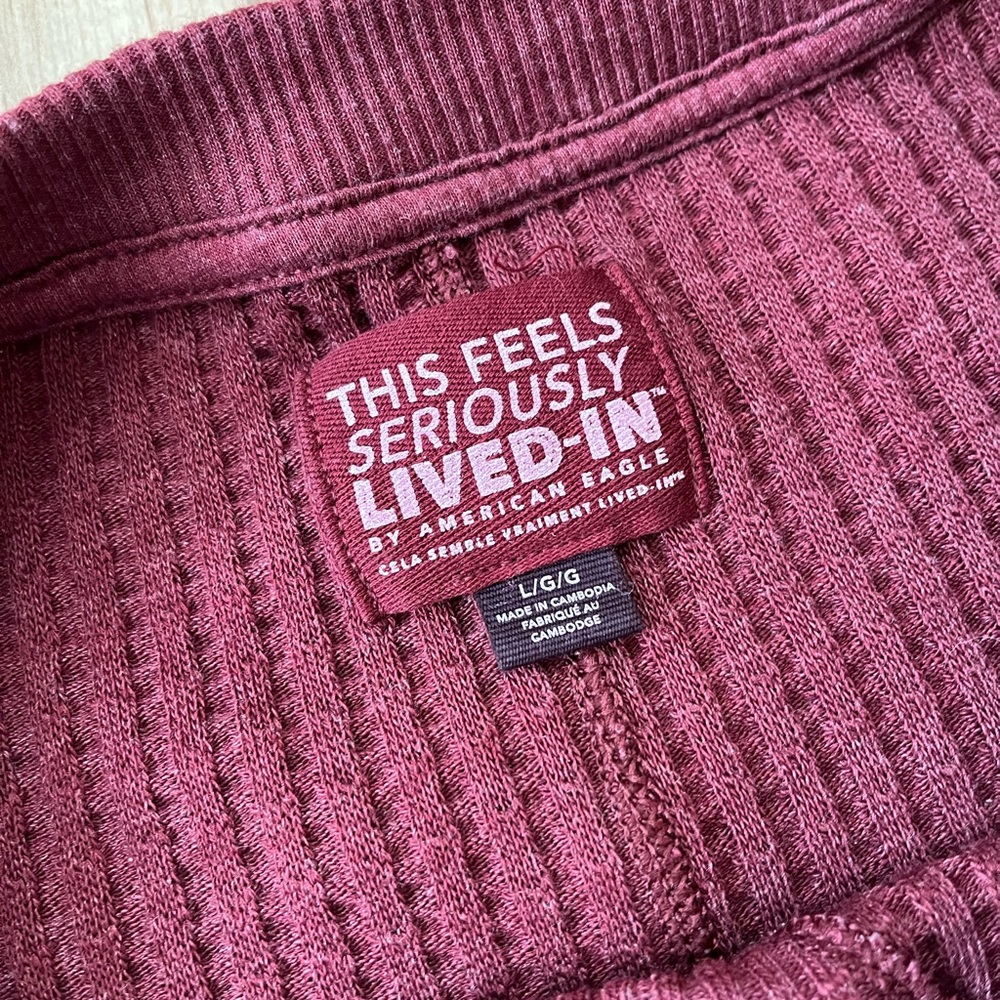 AE Big Hig Waffle Crew Neck Sweatshirt - Picture 3 of 7